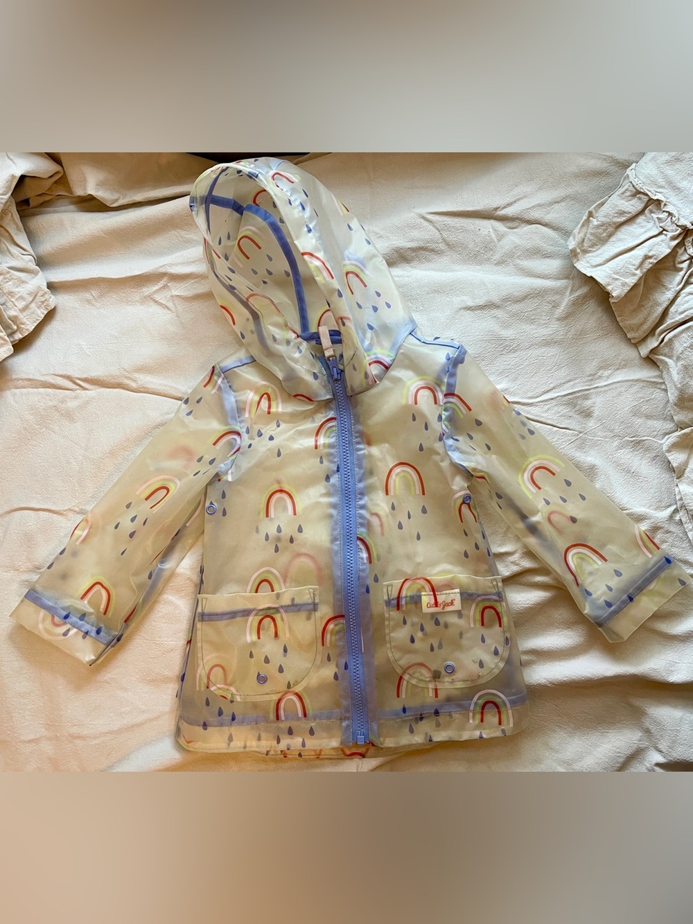 Cat & Jack 2T Clear Raincoat with Rainbow Print